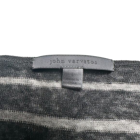 John Varvatos | Men | Dark Stripe Slub Linen Sheer Lightweight LS Shirt | Large - Picture 8 of 9